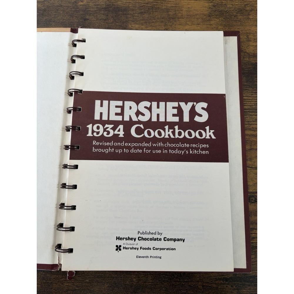 Hershey's 1934 Cookbook 1971 Spiral Bound Hershey Chocolate Recipes Advertising - Picture 3 of 6